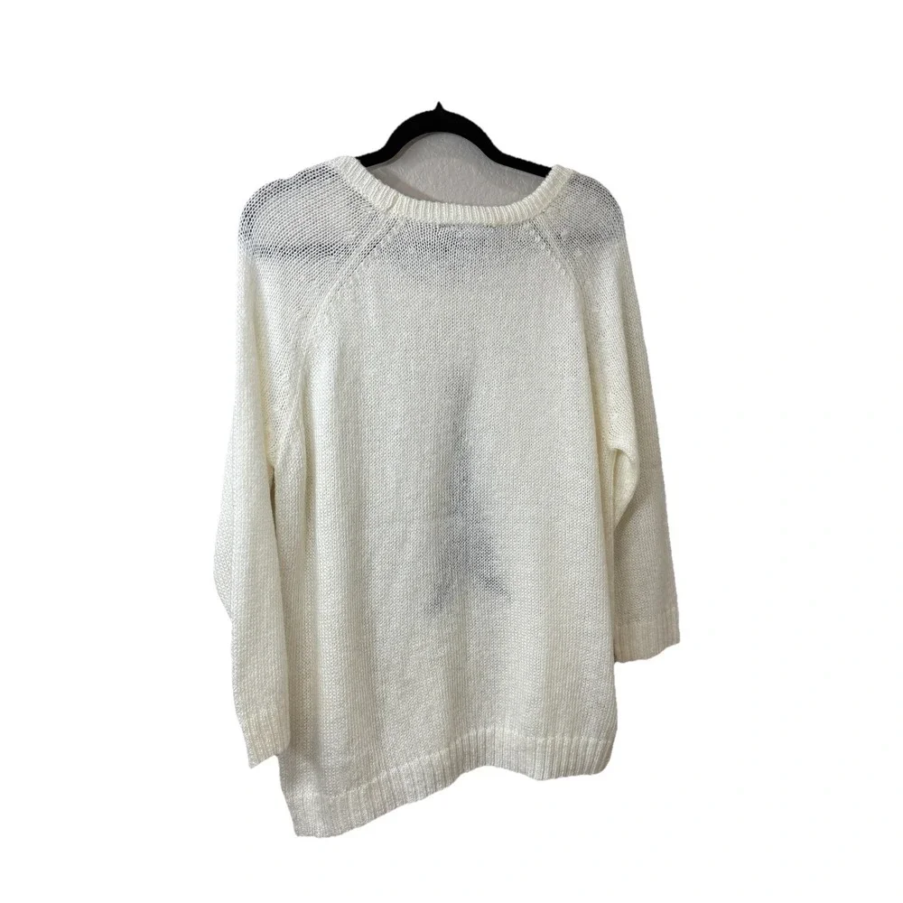 Wooden Ships Sweater Women S/M Cream Eiffel Tower Coastal Mohair Blend